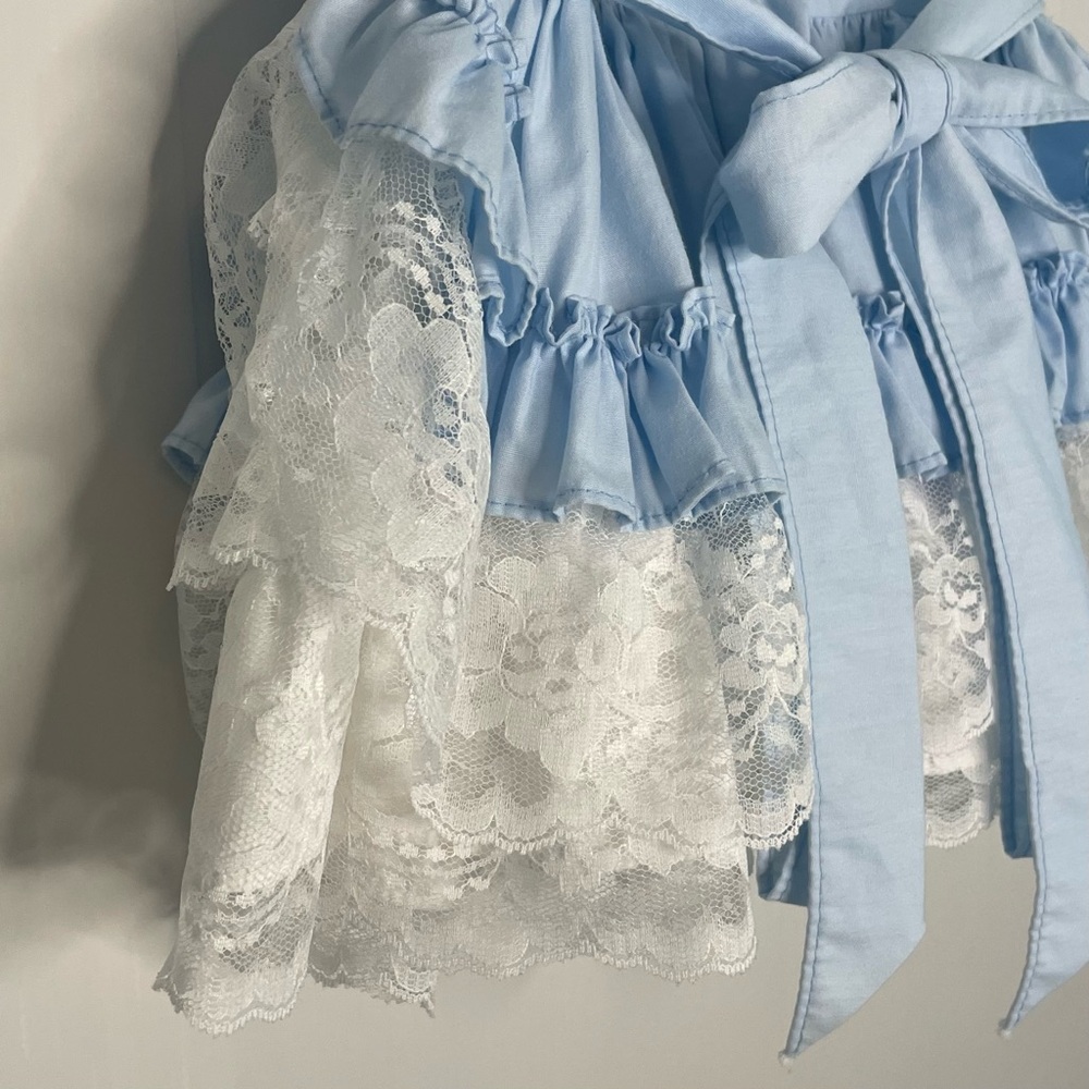 Lid'l Dolly's Ruffle Dress Full Circle Baby Blue Lace
Floral VTG Pageant Size 2T - Picture 12 of 16